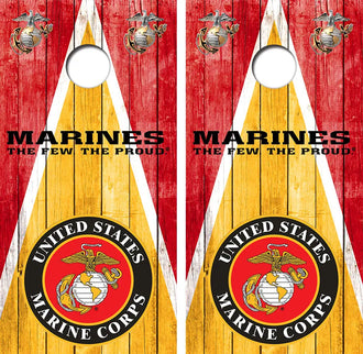 Marines Triangle Cornhole Wood Board Skin Wraps FREE LAMINATE Ripper Graphics