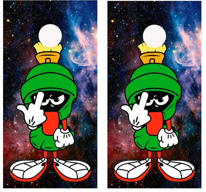 Marvin The Martian Finger Cornhole Wrap Decal with Free Laminate Included Ripper Graphics