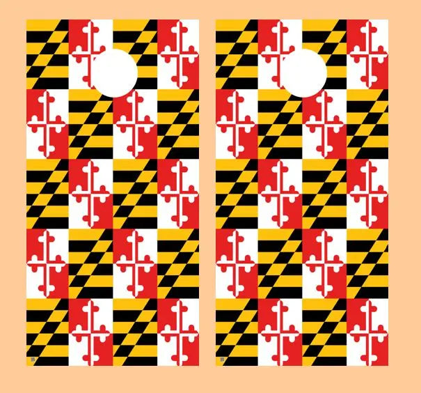 Maryland Flag Cornhole Wood Board Skin Wrap Ripper Graphics