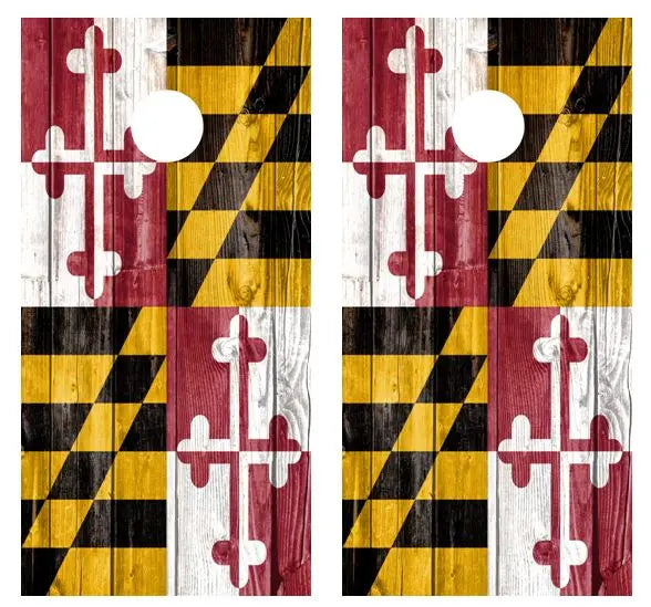 Maryland State Flag Wood Cornhole Board FREE LAMINATE Ripper Graphics