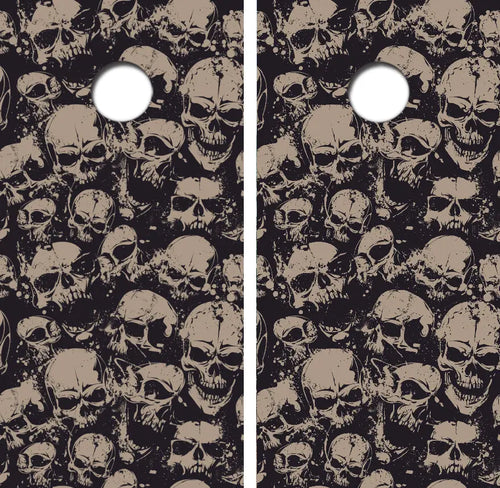 Mean Angry Skulls Cornhole Wrap Decal with Free Laminate Included Ripper Graphics