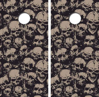 Mean Angry Skulls Cornhole Wrap Decal with Free Laminate Included Ripper Graphics