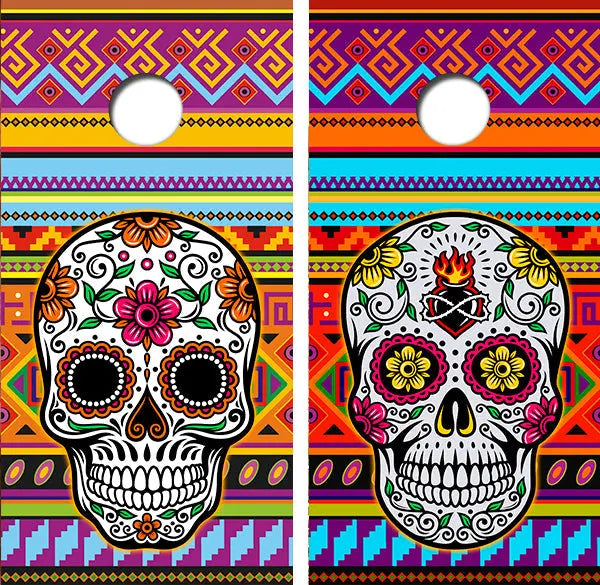Mexican Skull Candy Cornhole Wrap Decal with Free Laminate Included Ripper Graphics