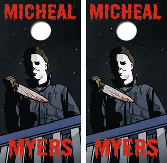 Michael Myers Cornhole Wrap Decal with Free Laminate Included Ripper Graphics