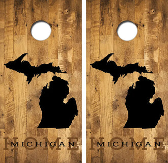Michigan Home Cornhole Wrap Decal with Free Laminate Included Ripper Graphics