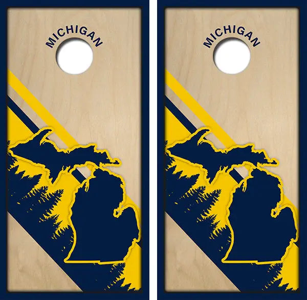 Michigan Wolverines Cornhole Wood Board Skin Wraps FREE LAMINATE Ripper Graphics