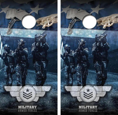 Military Armed Forces Cornhole Wrap Decal with Free Laminate Included Ripper Graphics