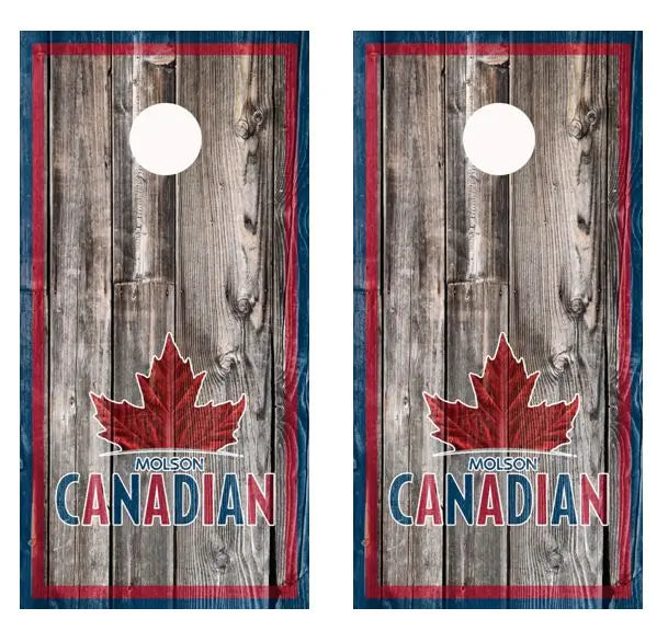 Molson Canadian Barnwood Cornhole Wood Board Skin Wr Ripper Graphics