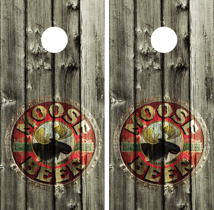 Moose Beer Sign Vintage Cornhole Wrap FREE LAMINATE Ripper Graphics