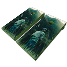 Load image into Gallery viewer, &quot;Mountain Fisherman Cornhole Game Boards Decals Wraps Cornhole Board Wraps and Decals Cornhole Skins Stickers Laminated Cornhole Wraps KT Cornhole &quot;

