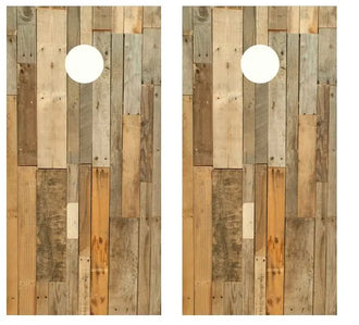 Multi colored Plank Wood Cornhole Wood Board Skin Wrap Ripper Graphics