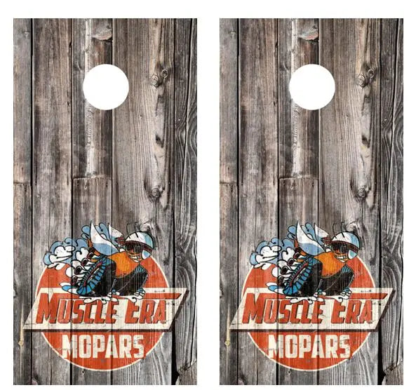 Muscle Era MOPARS Barnwood Cornhole Wood Board Skin Wraps Ripper Graphics