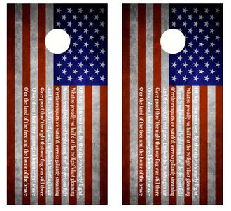National Anthem Flag Cornhole Wood Board Skin Wrap Ripper Graphics
