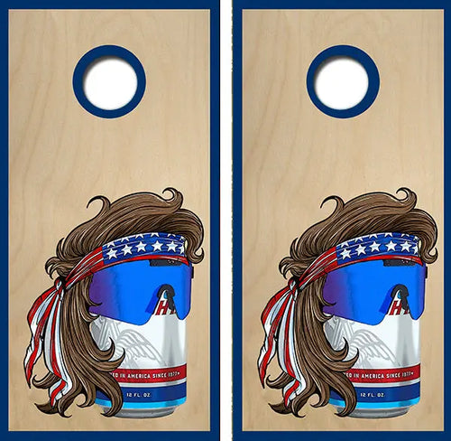 Natural Light Mullet Cornhole Wrap Decal with Free Laminate Included Ripper Graphics