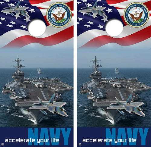 Navy Ship Cornhole Board Wraps FREE LAMINATE Ripper Graphics
