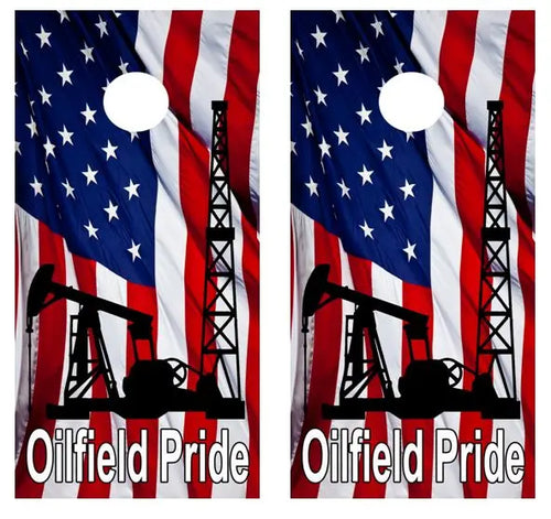 Oilfield Pride Cornhole Wood Board Skin Wrap Ripper Graphics