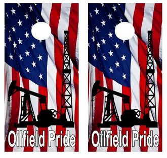 Oilfield Pride Cornhole Wood Board Skin Wrap Ripper Graphics