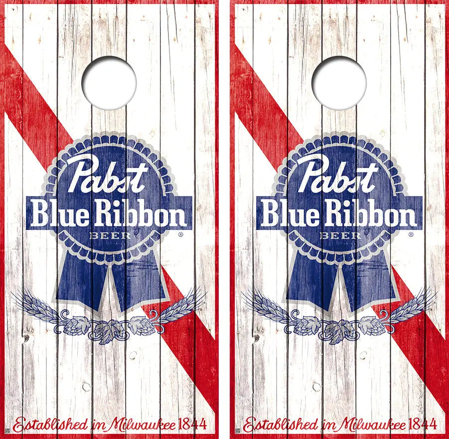 Pabst Blue Ribbon Vintage Conhole Board Skin Wraps FREE LAMINATE Ripper Graphics