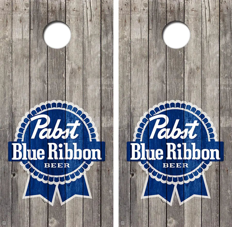 Pabst Blue Ribbon Vintage Cornhole Board Skin Wrap FREE LAMINATE Ripper Graphics