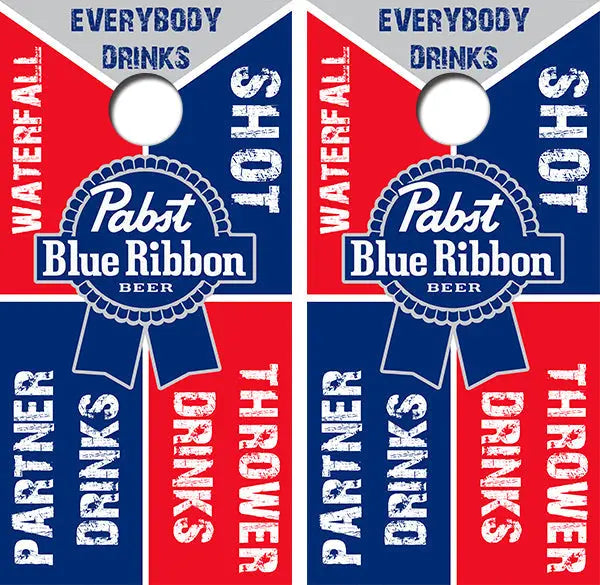 Pabst Drinking Game Cornhole Wood Board Skin Wrap Ripper Graphics