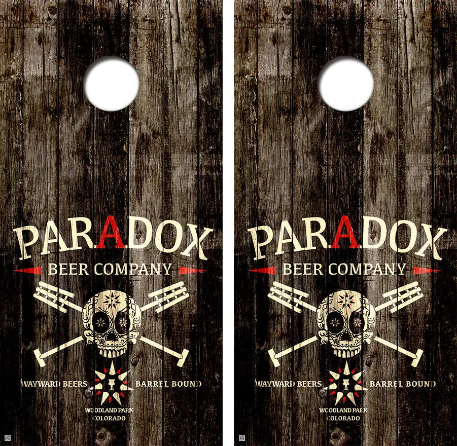 Paradox Beer Company Cornhole Board Skin Wraps FREE LAMINATE Ripper Graphics