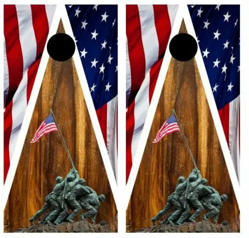 Patriotic U.S. Marines Cornhole Wood Board Skin Wraps FREE LAMINAT Ripper Graphics