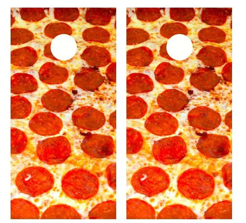 Pepperoni Pizza Cornhole Wood Board Skin Wrap Ripper Graphics