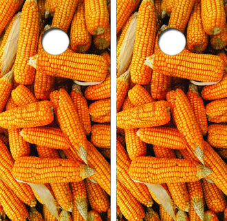 Pile Of Corn Cobs Cornhole Wrap Decal with Free Laminate Included Ripper Graphics