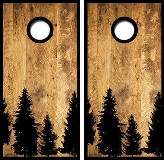 Pine Tree Forest Cornhole Wrap Decal with Free Laminate Included Ripper Graphics
