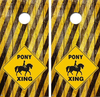 Pony Xing Cornhole Wood Board Skin Wrap Ripper Graphics