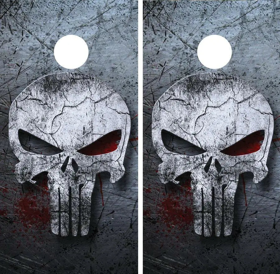 Punisher Skull Cornhole Wood Board Skin Wrap Ripper Graphics