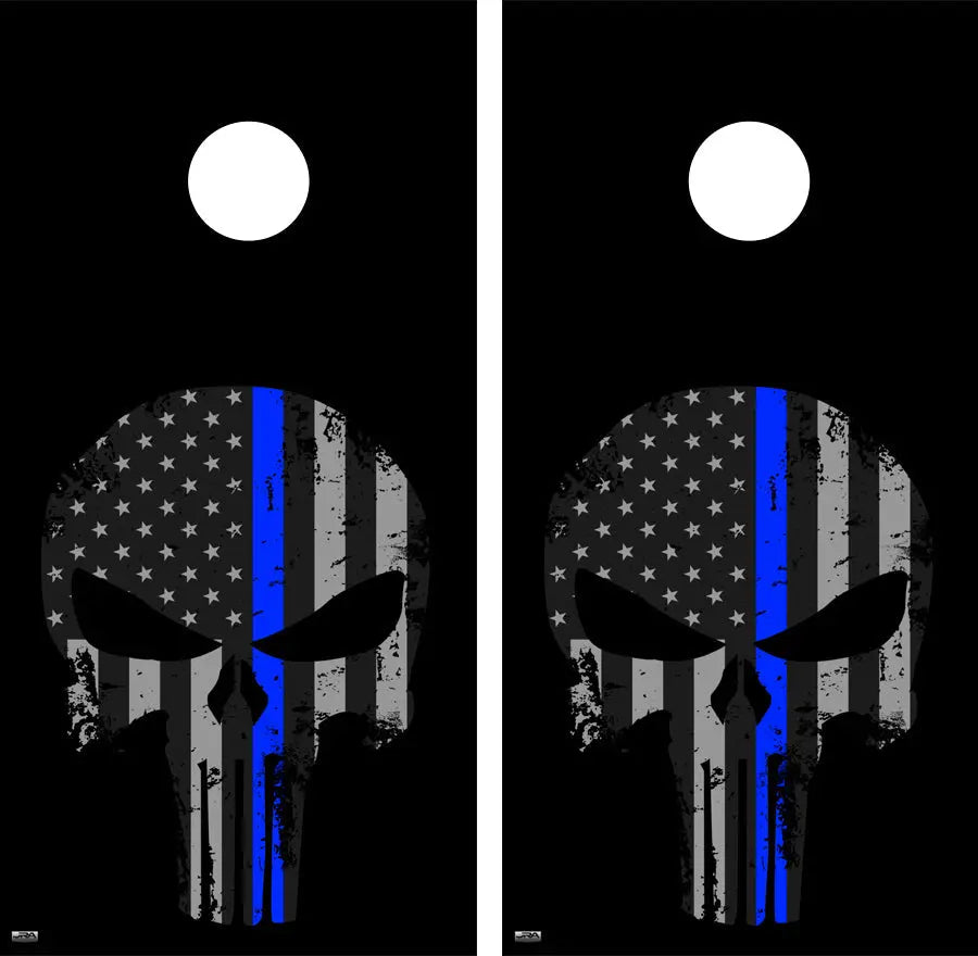 Punisher Skull Flag Cornhole Board Skin Wrap FREE LAMINATE Ripper Graphics