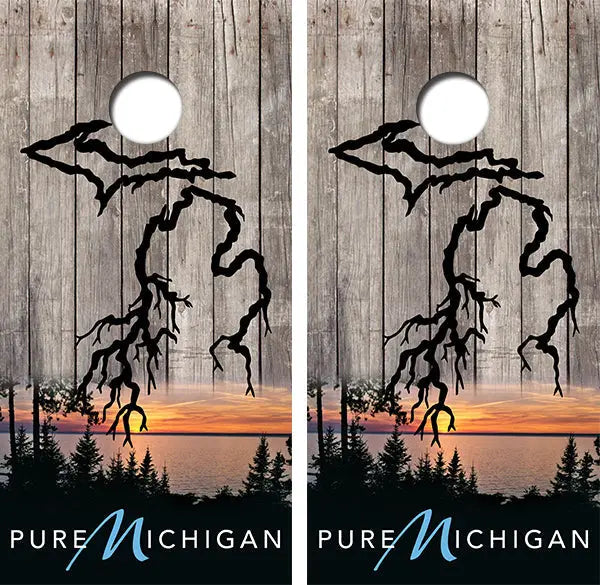 Pure Michigan Cornhole Wood Board Skin Wraps FREE LAMINATE Ripper Graphics