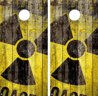 Radioactive Symbol Cornhole Wood Board Skin Wrap Ripper Graphics