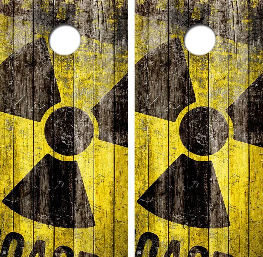 Radioactive Symbol Cornhole Wood Board Skin Wrap Ripper Graphics