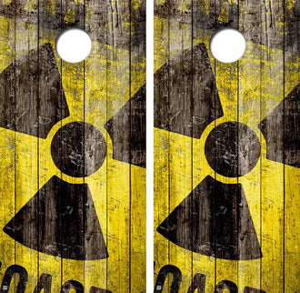 Radioactive Vintage Style Cornhole Board Skin Wraps FREE LAMINATE Ripper Graphics