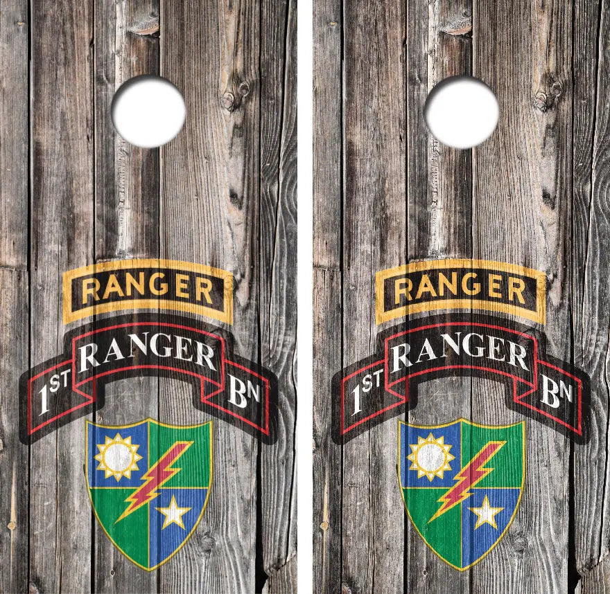 Ranger 1st BN Barnwood Cornhole Wrap Decal with Free Laminate Included Ripper Graphics