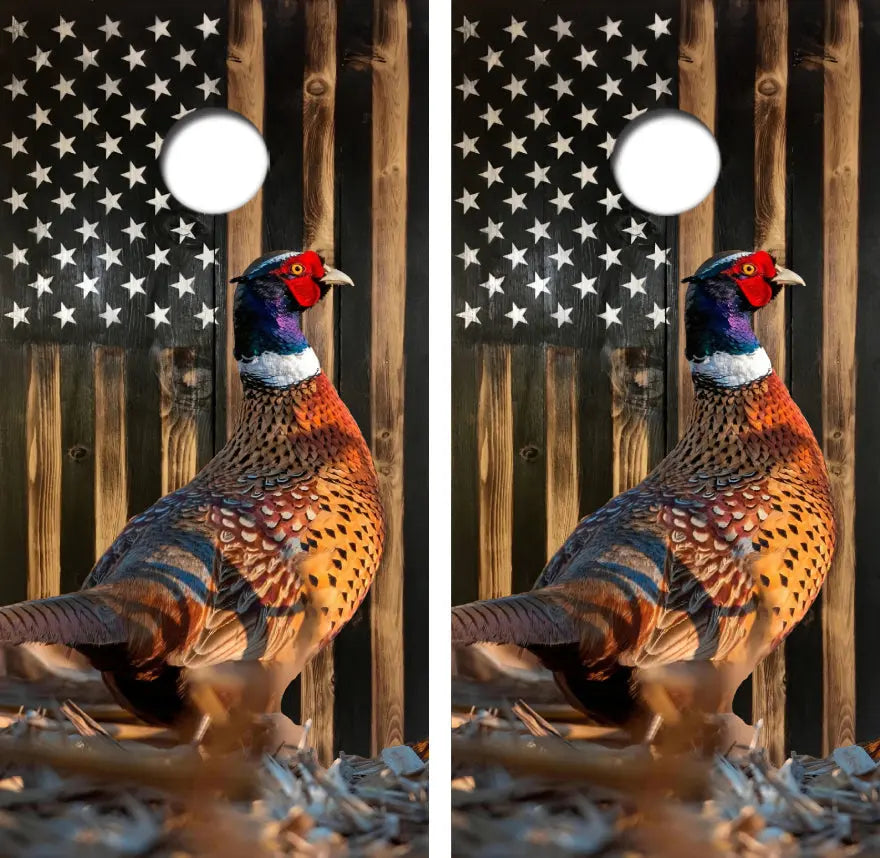 Ringneck Pheasant Cornhole Wrap Decal with Free Laminate Included Ripper Graphics