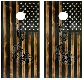 Rustic Flag Navy Seal Frogmen Cornhole Wood Board Skin Wrap Ripper Graphics