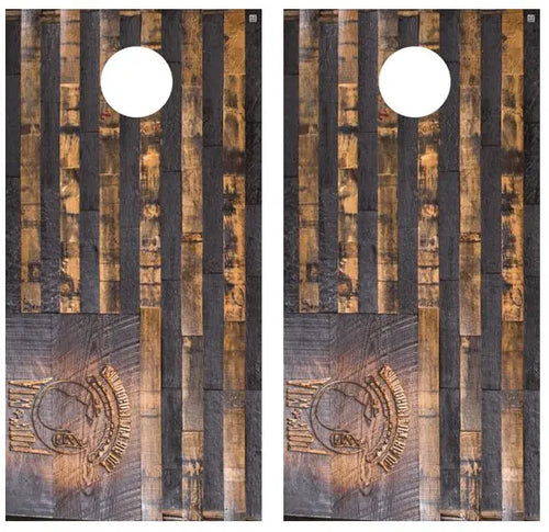 Rustic POW/MIA Flag Cornhole Wood Board Skin Wrap Ripper Graphics