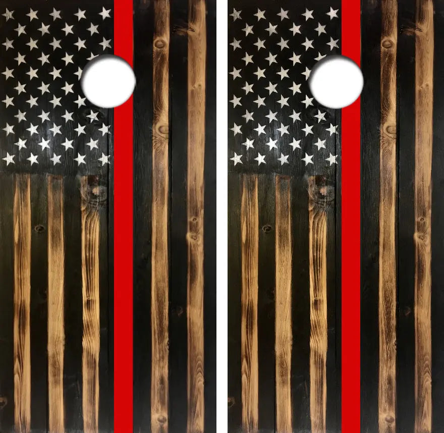 Rustic Red Lives Matter Flag Cornhole Wrap Decal with Free Laminate Included Ripper Graphics