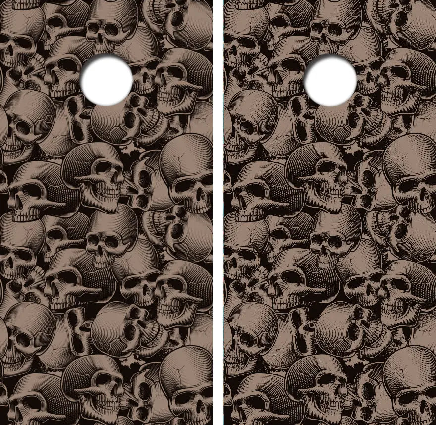 Seemless Skulls Cornhole Wrap Decal with Free Laminate Included Ripper Graphics
