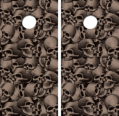 Seemless Skulls Cornhole Wrap Decal with Free Laminate Included Ripper Graphics