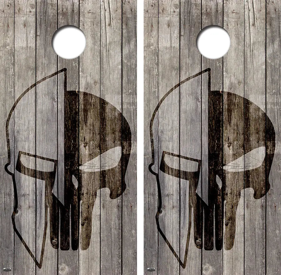 Spartan/Punisher Vintage Board Skin Wrap FREE LAMINATE Ripper Graphics