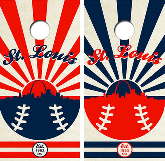 St. Louis Baseball Cornhole Wood Board Skin Wraps FREE LAMINATE Ripper Graphics