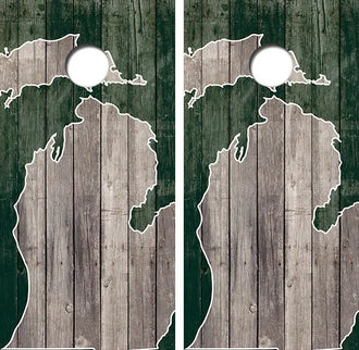 State of Michigan Cornhole Wood Board Skin Wraps FREE LAMINATE Ripper Graphics