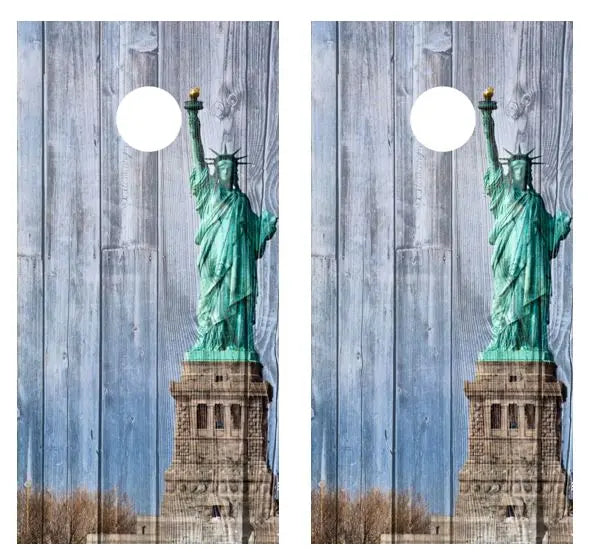 Statue of Liberty Cornhole Board Wraps FREE LAMINATE Ripper Graphics