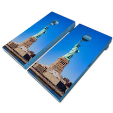 Load image into Gallery viewer, &quot;Statue of Liberty Cornhole Game Boards Decals Wraps Cornhole Board Wraps and Decals Cornhole Skins Stickers Laminated Cornhole Wraps KT Cornhole &quot;
