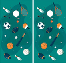 Load image into Gallery viewer, &quot;Teal Sports Cornhole Game Boards Decals Wraps Cornhole Board Wraps and Decals Cornhole Skins Stickers Laminated Cornhole Wraps KT Cornhole &quot;
