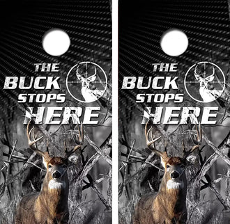 The Buck Stops Here Cornhole Wrap Decal with Free Laminate Included Ripper Graphics